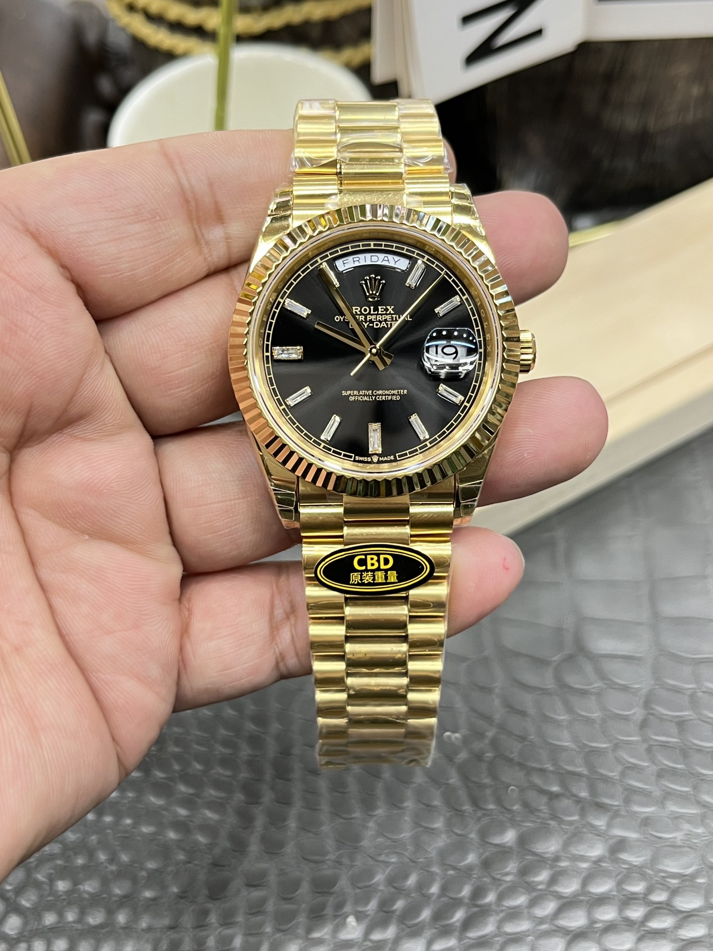 CBD Rolex Sunday /40mm Black rock sugar/Seagull 3255 automatic mechanical movement/Super weight 217g