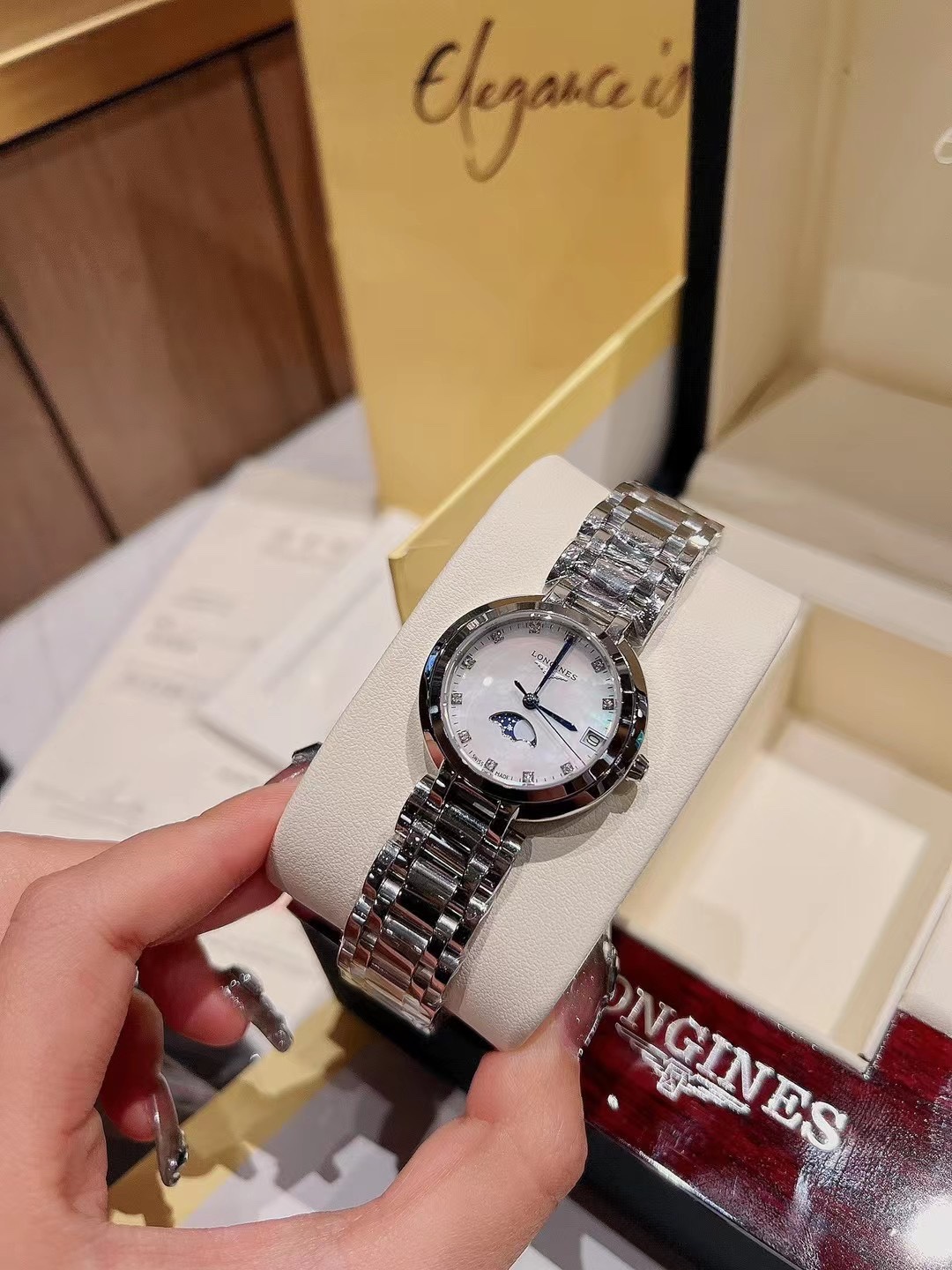 ??220 LONGINES - [LongINES] Lin Zhiling endorsing Longines Heart Moon collection original imported quartz movement size 26.5mm Accurate and durable, double sapphire crystal glass, 316L stainless steel case, top-notch craftsmanship, 1:1 reproduction of the