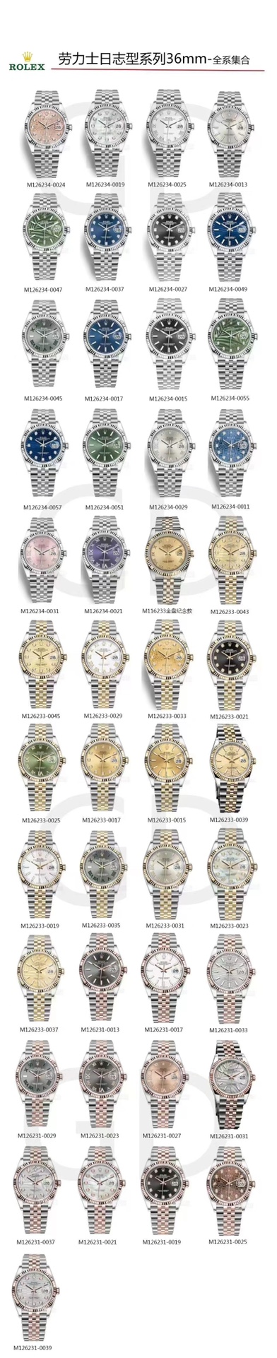 GD quality control, 36mm Log Full series complete [Fist] White case, intergold, interrose can be fitted with diamond rings respectively, this series only has loose polished five-bead straps