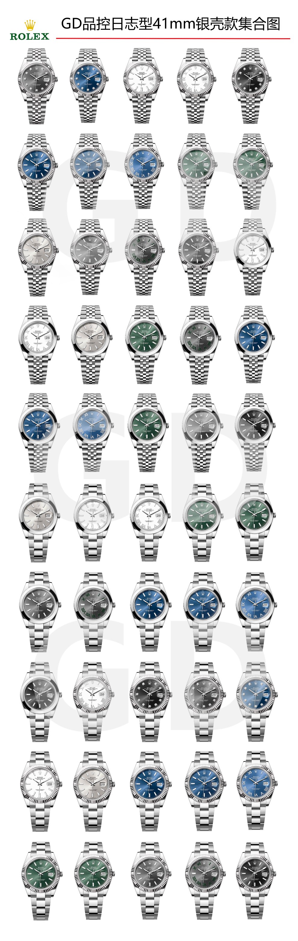 GD Quality control, 41mm log type white shell collection picture