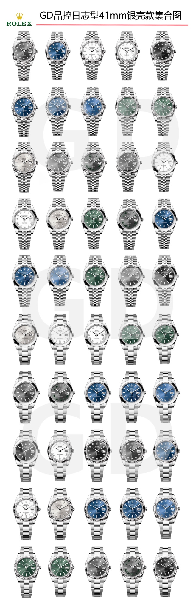 GD Quality control, 41mm log white shell complete series