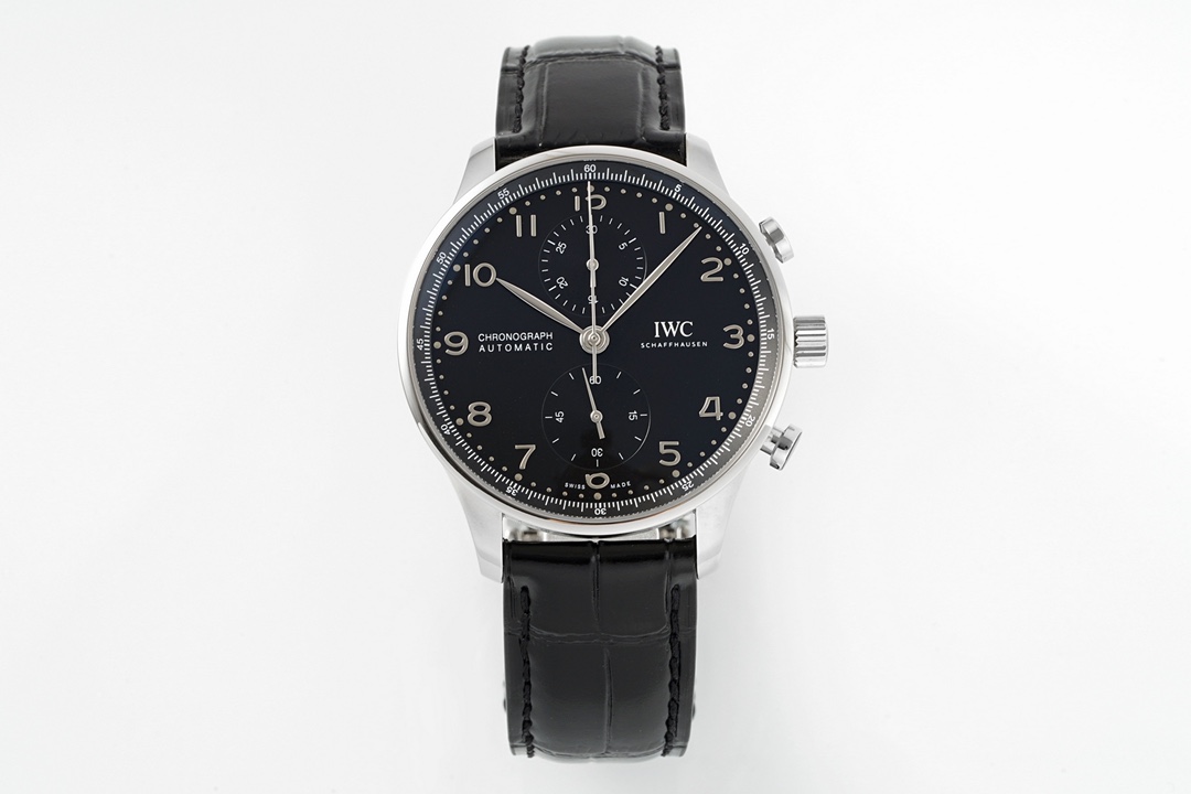 -- IWC Portuguese collection of watches
1 ? Fine transparent back, movement visible, 41mmX13mm
2 ? The new clasp design is more comfortable and refined
3 ? Custom Dandong modified CAL.69355 movement, not a rework of the tall Shanghai 7750, precise and sta