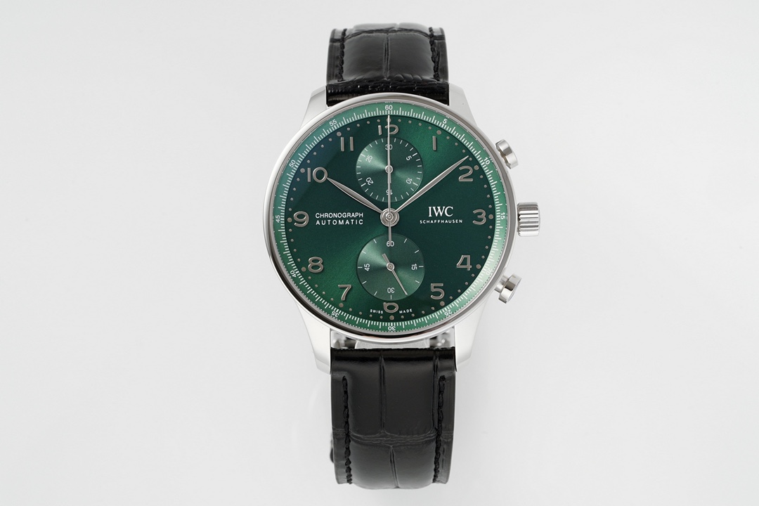 -- IWC Portuguese collection of watches
1 ? Fine transparent back, movement visible, 41mmX13mm
2 ? The new clasp design is more comfortable and refined
3 ? Custom Dandong modified CAL.69355 movement, not a rework of the tall Shanghai 7750, precise and sta