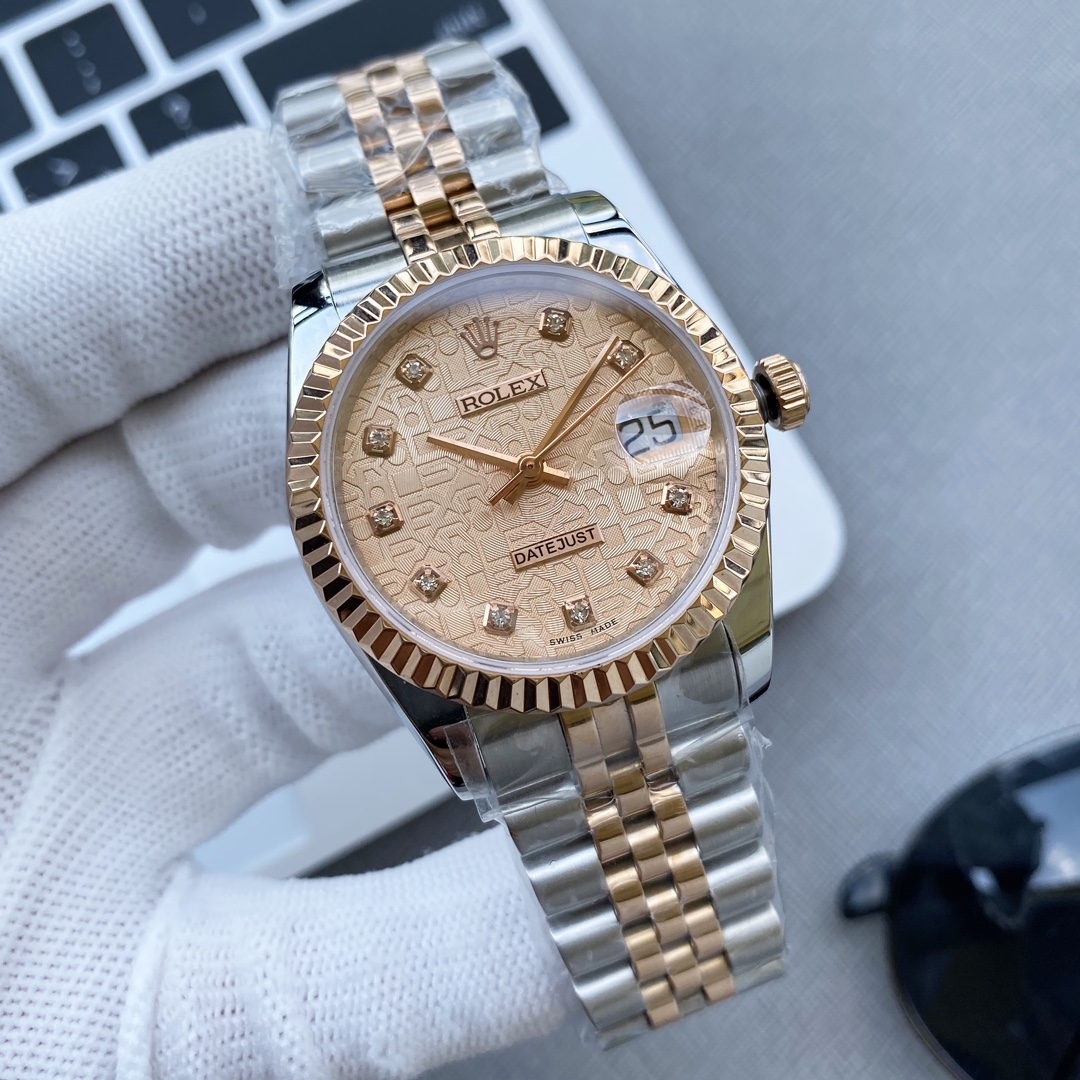 ?? JF factory produced by ??JH factory Welcome to forward ??
Rolex Datejust collection, sapphire crystal, 904L stainless steel case, scratch-resistant blue crystal, small window convex lens magnifying date, classic Oyster crown folding clasp, 36mm size wi