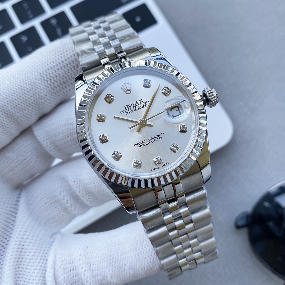 ?? JF factory produced by ??JH factory Welcome to forward ??
Rolex Datejust collection, sapphire crystal, 904L stainless steel case, scratch-resistant blue crystal, small window convex lens magnifying date, classic Oyster crown folding clasp, 36mm size wi