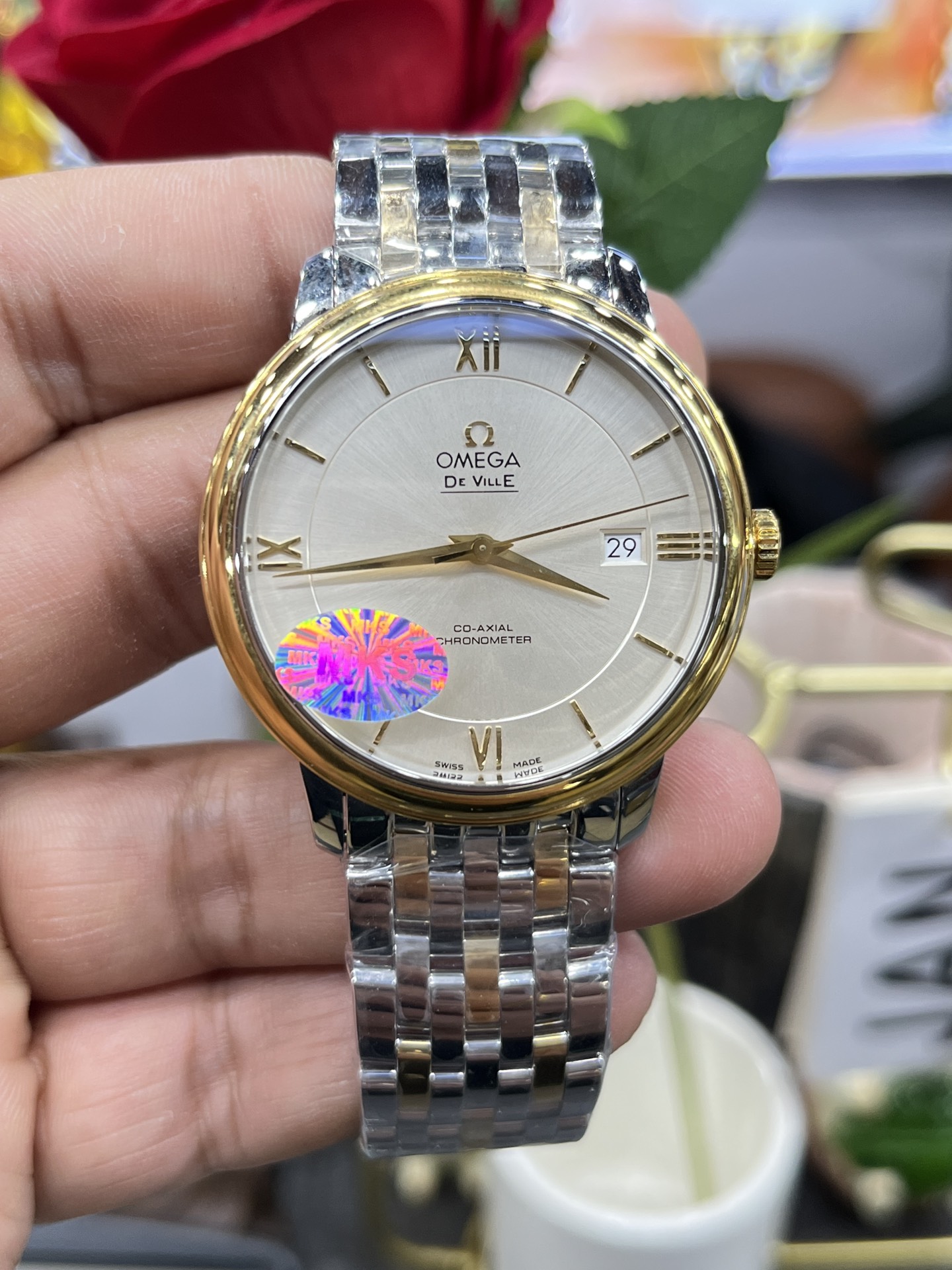 MKS Factory Omega de Ville gold case with white dial /39.5mm*9.8mm/9015 movement