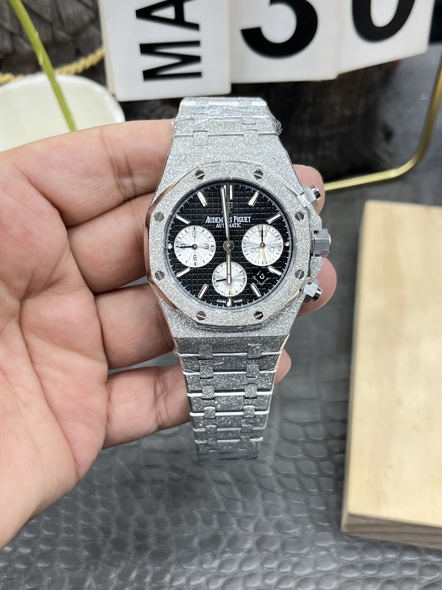 OMF Audemars Piguet Royal Oak 26240 series /41mm sand gold panda eyes/Shanghai 7750 Automatic mechanical Chronograph code movement