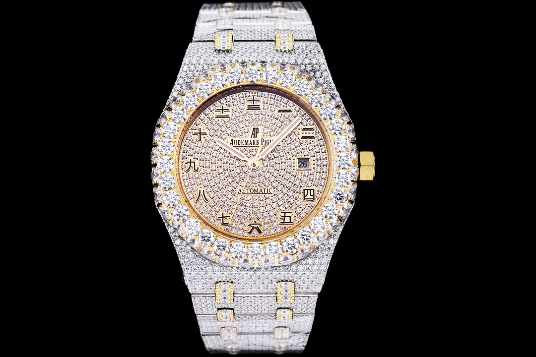 R factory produced AP Audemars Piguet - paired with imported automatic mechanical men's watch, luxury version handcrafted full diamond fine men's watch noble and grand ~ Style fashion trend, sapphire scratch-resistant mirror glass, with 316 steel imported
