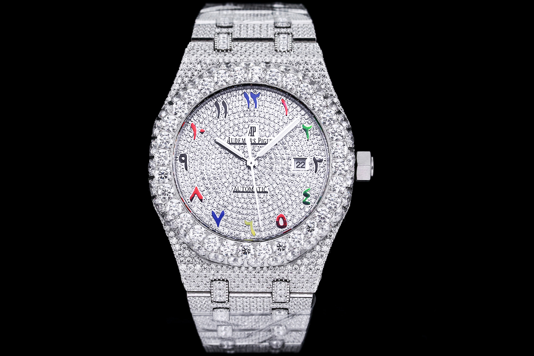 R factory produced AP Audemars Piguet - paired with imported automatic mechanical men's watch, luxury version handcrafted full diamond fine men's watch noble and grand ~ Style fashion trend, sapphire scratch-resistant mirror glass, with 316 steel imported