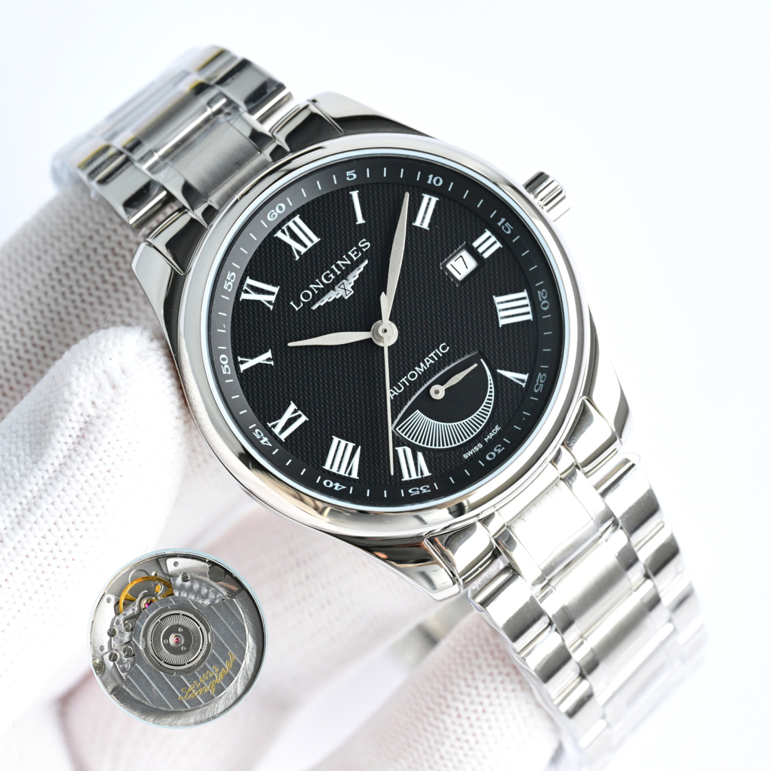 SJ 1200
The LONGINES Master collection Kinetic watch is the grand finale! ??LM1 all-in-one
1 ? The watch measures 40x10mm. The case size is a perfect copy of the original craftsmanship ??
2 ? Blue steel quenched hands in the shape of a willow leaf, the ne