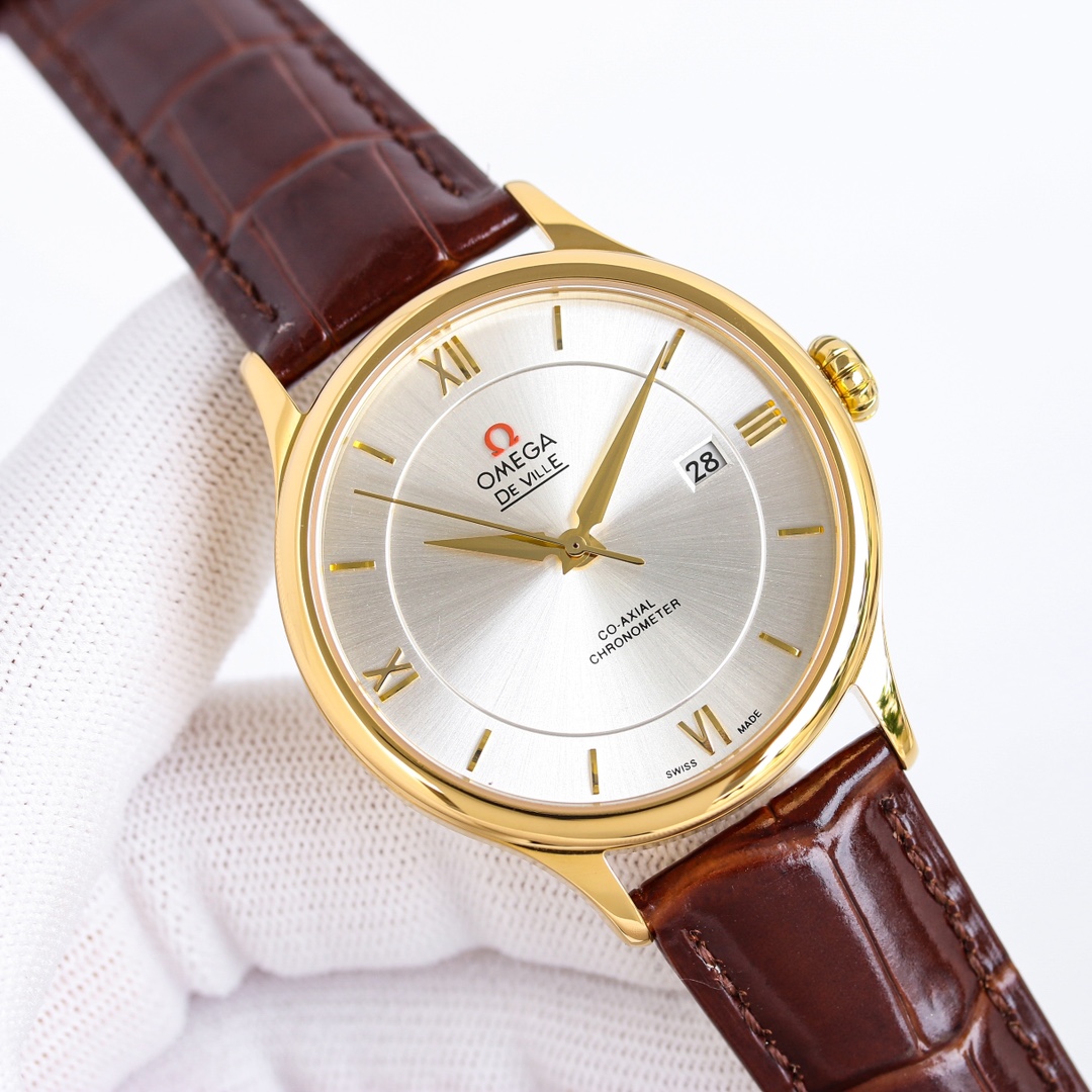 SJ white case 1100 gold case 1150
The new OMEGA ??J25 De Ville business watch hits the market! Simple and elegant, business preferred! This watch is equipped with the original imported 9015 ultra-thin movement, with a frequency of 28,800 vibrations per ho
