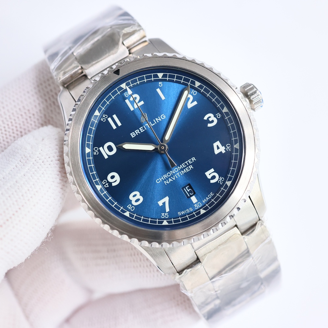 SJ steel band 1550
Breitling Pilot Legend Aviation Collection ??BN8 classic, simple and elegant design, stylish and elegant, automatic mechanical watch, with 2824 movement, accurate timekeeping, stable performance. Case diameter of [41mm], ?? case thickne