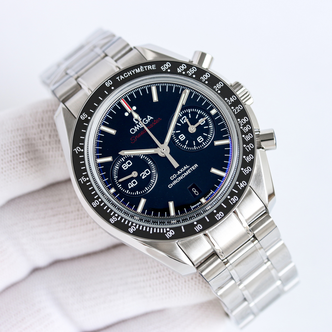 SJ leather strap 1700 steel strap 1800
TVS OMEGA Speedmaster ??OB2 Co-axial Chronograph
Model: 311.30.44.51.01.002
TVS developed the 9900 Master Chronometer Double T movement, with a cumulative chronograph dial of [12 hours] and [60 minutes] at 3 o 'clock