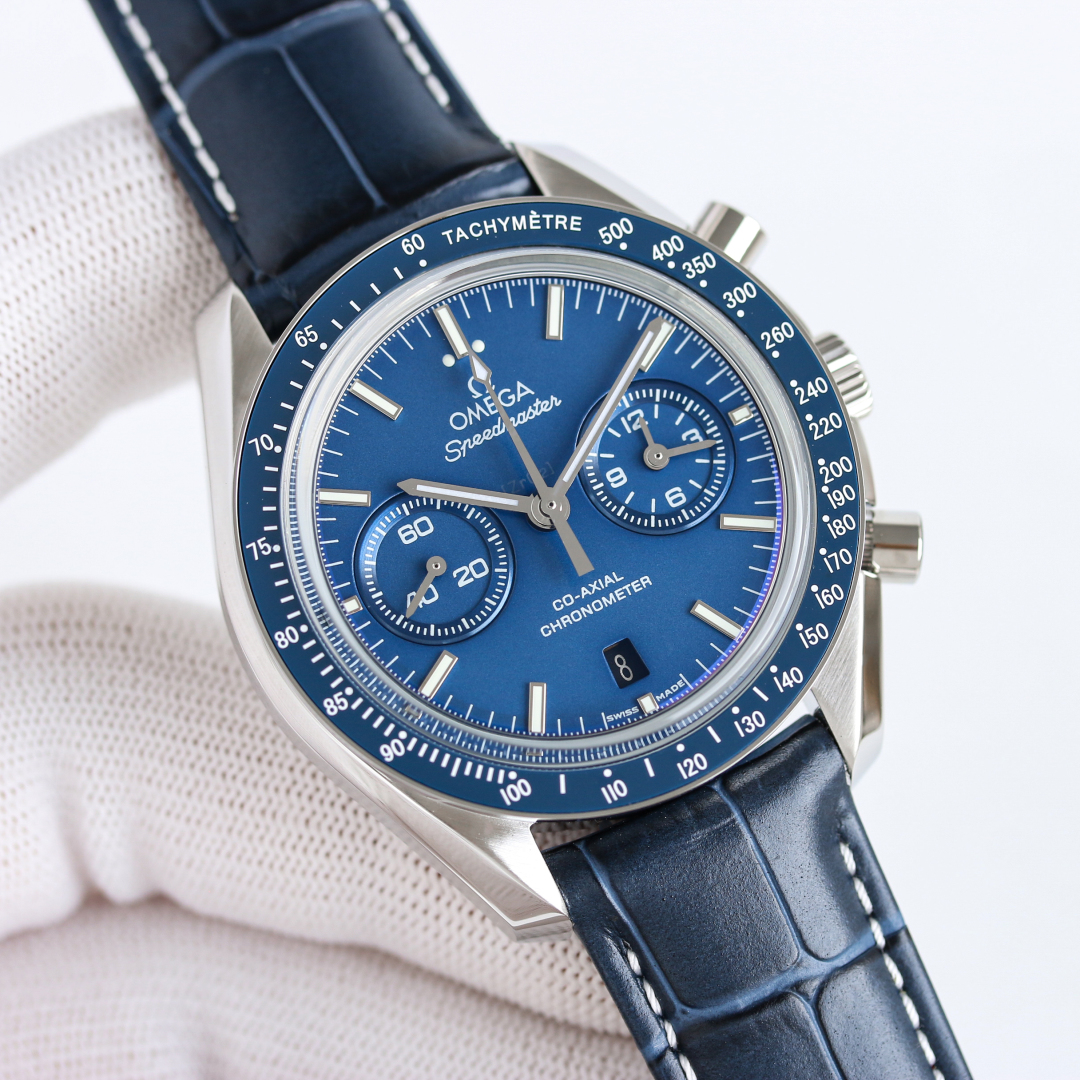 SJ leather strap 1700 steel strap 1800
TVS OMEGA Speedmaster ??OB2 Co-axial Chronograph
Model: 311.30.44.51.01.002
TVS developed the 9900 Master Chronometer Double T movement, with a cumulative chronograph dial of [12 hours] and [60 minutes] at 3 o 'clock