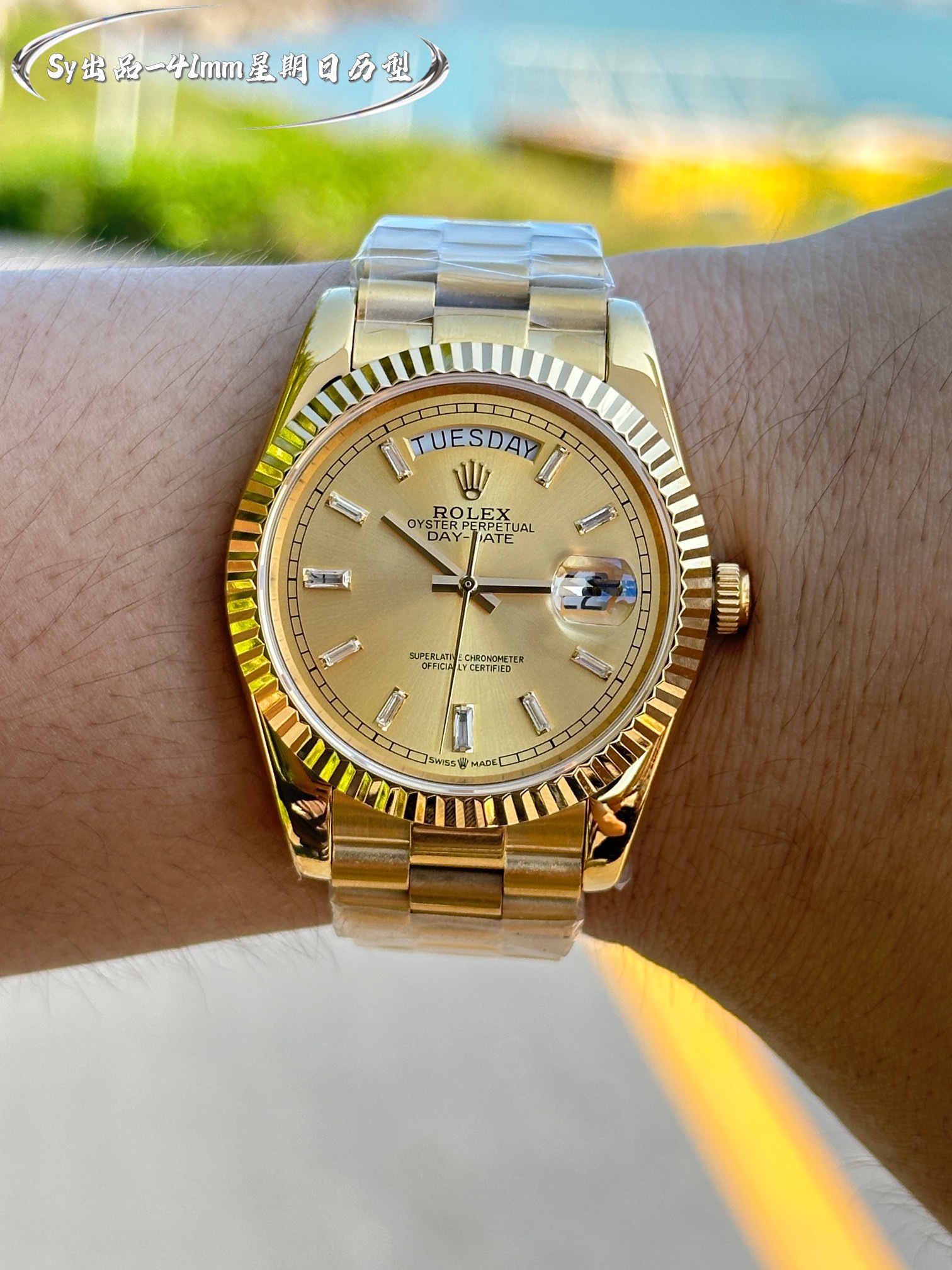 From SY, new release - Rolex Double Calendar series
Strongest performance compared to 904 steel

The only pair of plate nails in the market
Case and strap thickened metal, no color change, no blackening
Sapphire crystal, date 2.5x magnifying glass, sync w