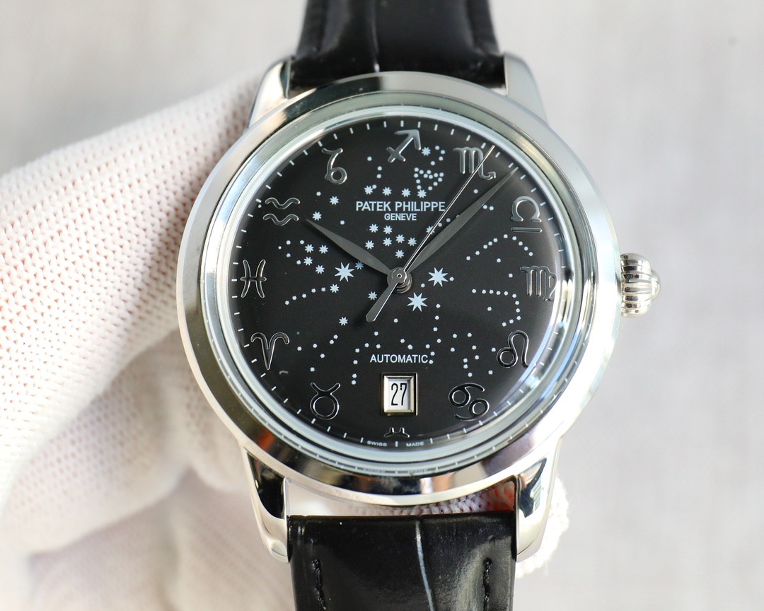 TW produced White 1100 Gold Rose 1150
Original mold Patek Philippe PP Galaxy series ???PN1 took up to eight months! Ultra-thin men 's automatic mechanical watch, pot cover glass with original 9015? movement imported from Japan, frequency 28,800 times per 