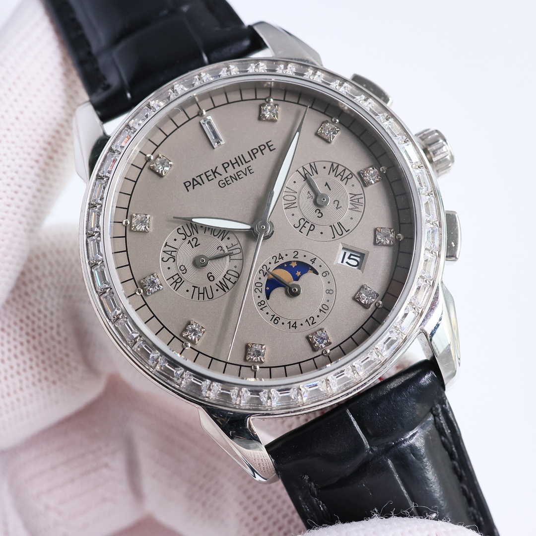 From TW White case 1500 Gold case 1550
Patek Philippe ???MR2 complex function watch, elegant and noble, PP with imported 9100 movement (zero repair) Function (24 hours, day of the week, stars, month) imported 316 stainless steel! ?? paired with Italian im