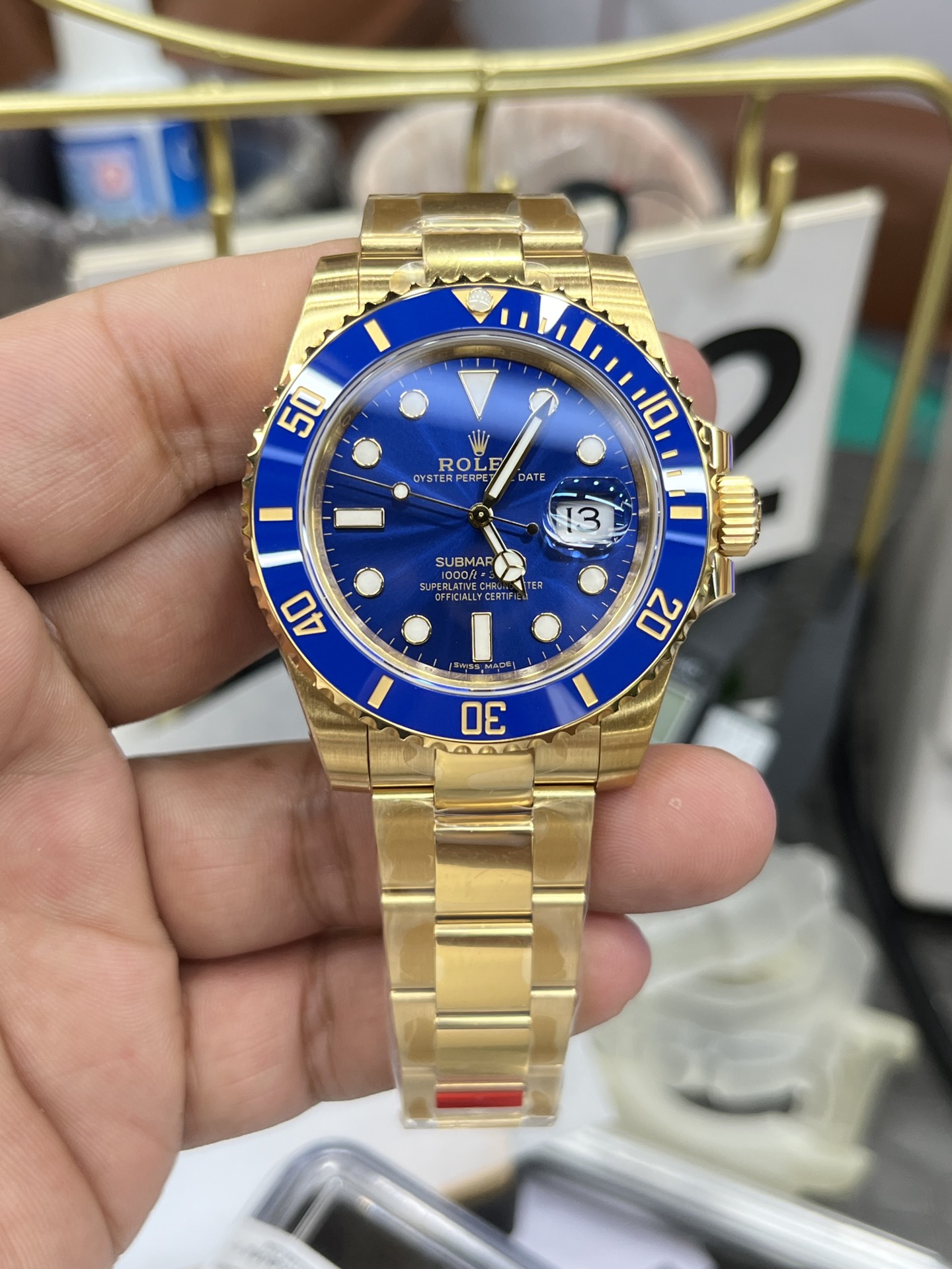 vs All-gold blue Submariner /40mm/3135 movement