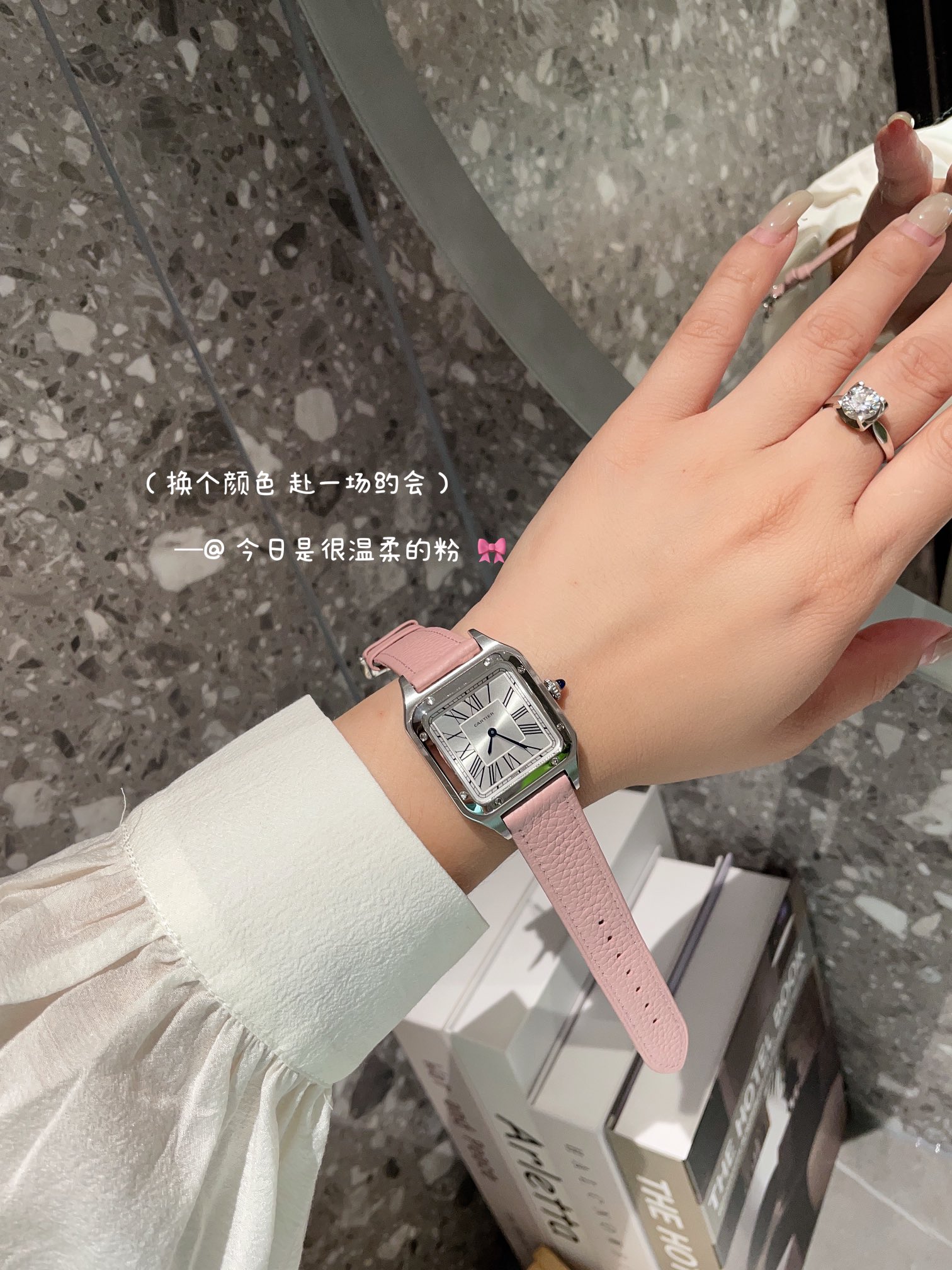 ?? White 260 gold 280 # Swiss movement

Dumont has a new color combination, this time super gentle pink ?? LOVE LOVE LOVE