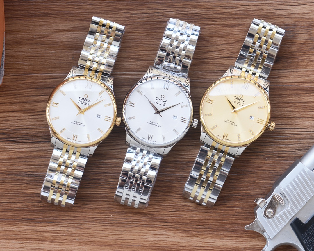 White 430, Gold 450, steel band ?20
Men love three-hand watches ??
[Latest] : Omega ?? Best designs ?? Exclusive release ??
?? Type ?? : Fine men 's watch
[Strap] : Genuine cowhide /316 strap
[Movement] : Automatic mechanical movement
[Mirror] : Mineral-r