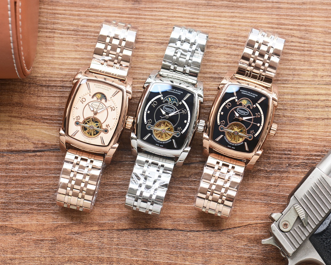 White 540, Gold 560, steel band ?20
???? Classic reborn - PARMIGIANI Parmigiani for men
[Type] : Formal men 's watch (Business fit)
[Movement] : Fully automatic mechanical movement (Shanghai Jinji, more stable timekeeping)
?? Mirror ?? : Mineral tempered 